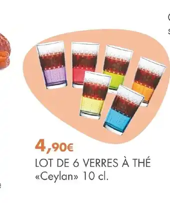 E.Leclerc Lot de 6 Verres à Thé 10cl offre