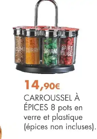 E.Leclerc Carroussel à épices 8 Pots En Verre Et Plastique offre