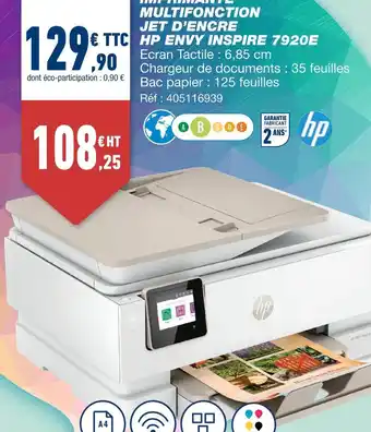 Bureau Vallée Hp imprimante multifonction jet d’encre envy inspire 7920e offre