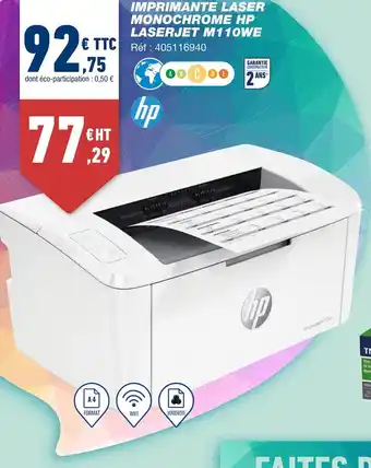 Bureau Vallée Hp imprimante laser monochrome laserjet m110we offre