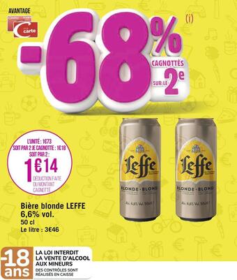Géant Casino Leffe bière blonde 6,6% vol. offre