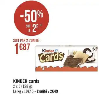 Géant Casino Kinder kinder cards offre
