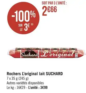 Géant Casino Suchard rochers l’original lait offre