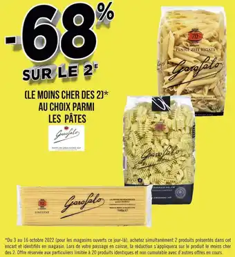 Géant Casino Garofalo bon plan sur les pâtes garofalo offre