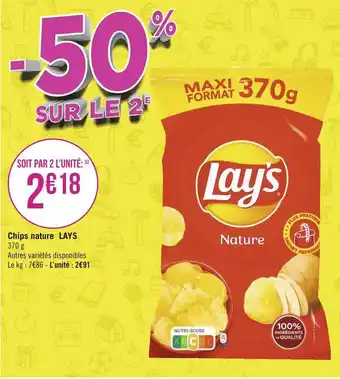 Géant Casino Lays chips nature offre