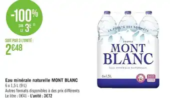 Géant Casino Mont blanc eau minérale naturelle offre