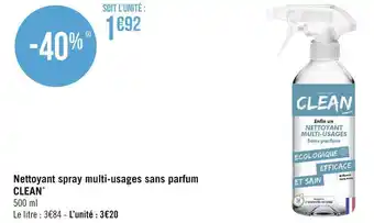 Clean nettoyant spray multi-usages sans parfum*