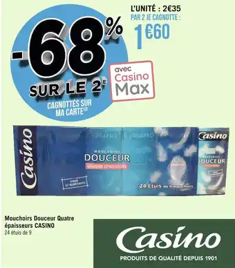 Casino mouchoirs douceur quatre épaisseurs