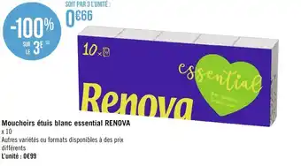 Renova mouchoirs étuis blanc essential