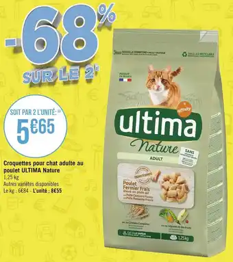 Géant Casino Ultima croquettes pour chat adulte au poulet nature offre