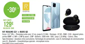 Géant Casino Realme kit c21 + buds q2 offre