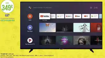 Géant Casino Continental edison tv qled 50’’ (127 cm) offre