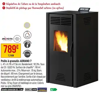 Bricorama Invicta poêle à granulés adrano 7 offre