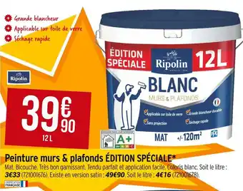Bricorama Ripolin peinture murs & plafonds édition spéciale* offre