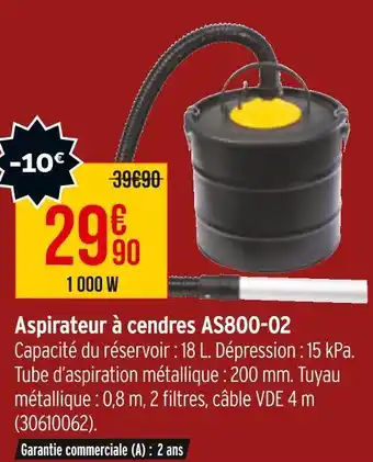 Bricorama Aspirateur à cendres as800-02 offre