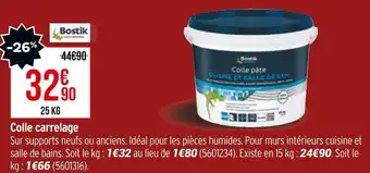 Bricorama Bostik colle carrelage offre