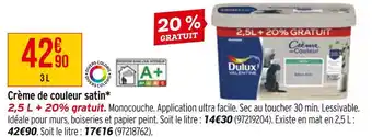 Bricorama Dulux valentine crème de couleur satin offre