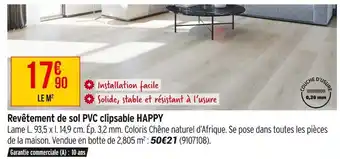 Revêtement de sol pvc clipsable happy
