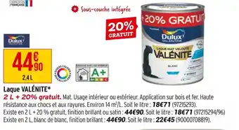 Bricorama Dulux valénite laque offre