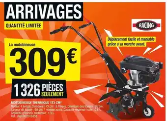 Motobineuse thermique 173 cm racing