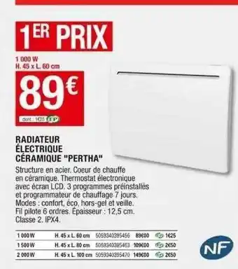 Brico Dépôt Radiateur électrique céramique offre