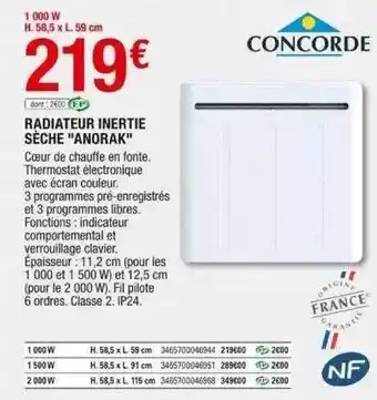 Brico Dépôt Radiateur inertie sèche offre