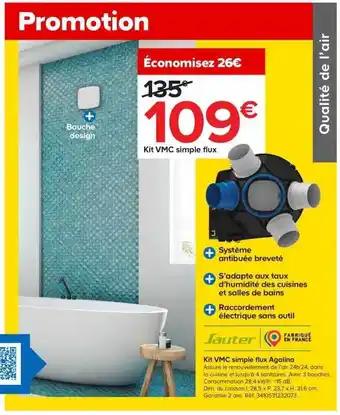 Castorama Kit vmc simple flux agalina sauter offre