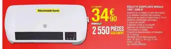 Brico Dépôt Réglette soufflante murale 1000-2000w offre