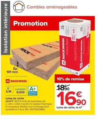 Castorama Laine de roche rockwool offre