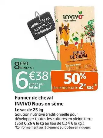 Fumier de cheval invivo nous en sème