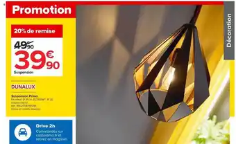 Castorama Suspension prinia dunalux offre