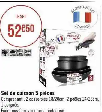 Casino Supermarchés Set de cuisson 5 pièces menastyl offre