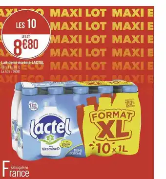 Casino Supermarchés Lait demi-écrémé lactel offre