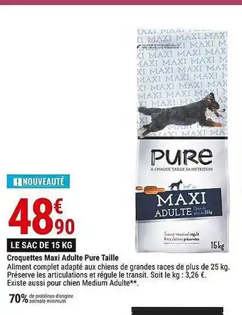 Gamm vert Croquettes maxi adulte pure taille offre