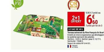 Gamm vert Terreau universel du père françois or brun offre