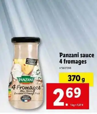 Lidl Panzani sauce 4 fromages offre