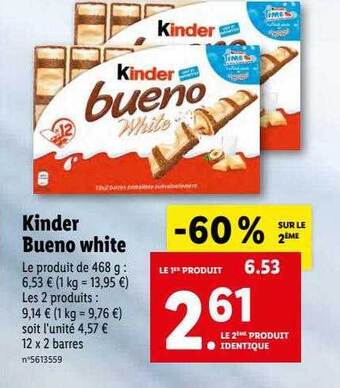 Lidl Kinder bueno white offre
