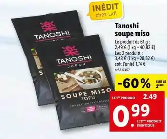Lidl Tanoshi soupe miso offre