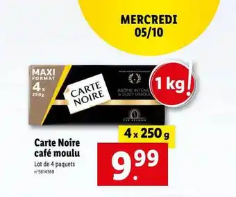 Lidl Carte noire café moulu offre