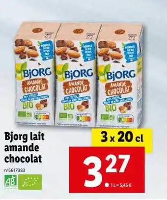 Lidl Bjorg lait amande chocolat offre