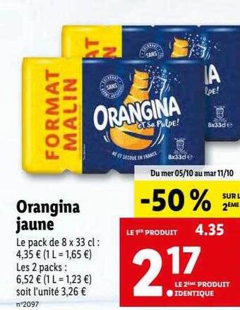 Lidl Orangina jaune offre