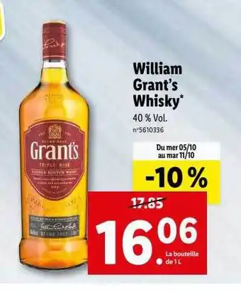 Lidl William grant's whisky offre