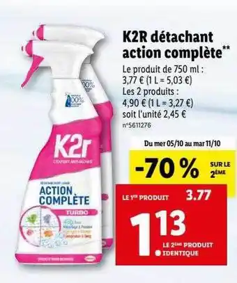 Lidl K2r détachant action complète offre