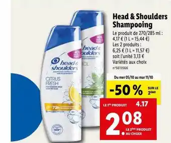 Lidl Head & shoulders shampooing offre