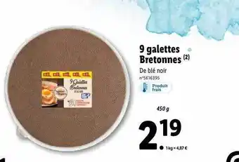 Lidl 9 galettes bretonnes offre