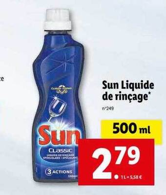Lidl Sun liquide de rinçage offre