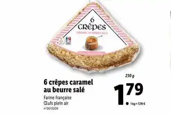 Lidl 6 crêpes caramel au beurre salé offre