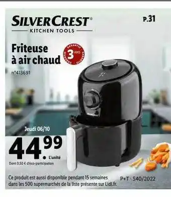 Lidl Friteuse à air chaud silver crest offre