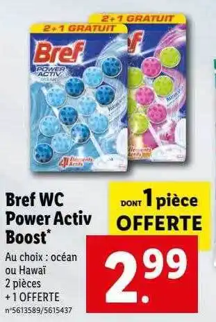 Lidl Bref wc power activ boost offre