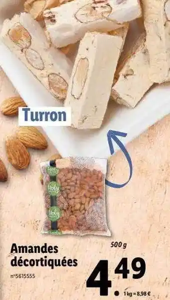 Lidl Amandes décortiquées offre